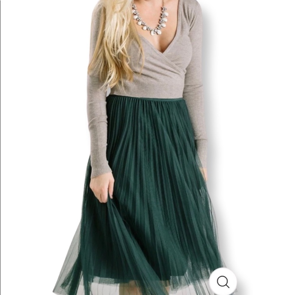 Elated forest green  skirt